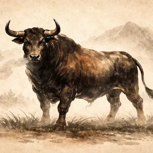 Ilustración del Buey del zodiaco chino