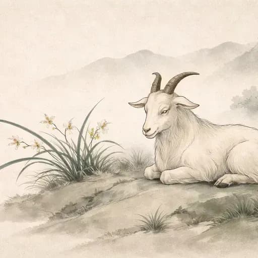 Ilustración del Cabra del zodiaco chino