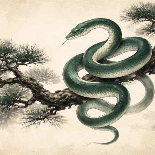 Ilustración del Serpiente del zodiaco chino